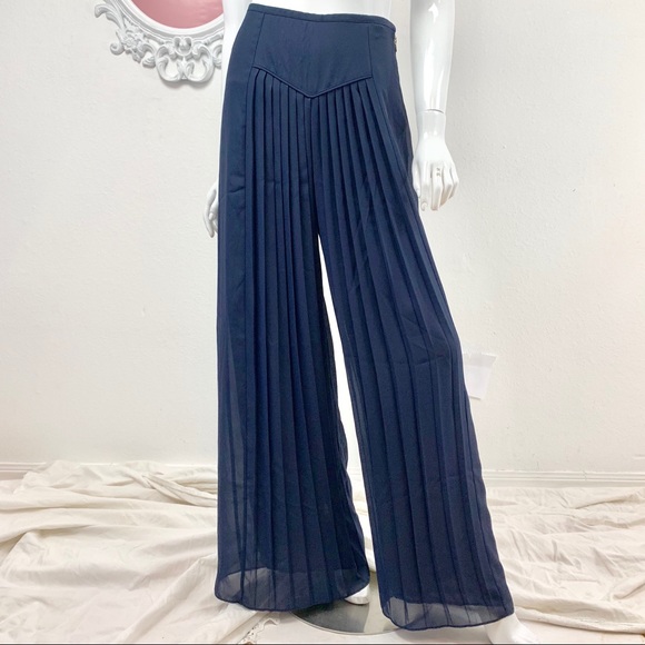 Leifsdottir Anthropologie / Blue Pleated Palazzo - Picture 2 of 8